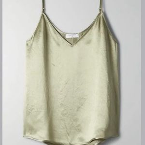 Babaton Satin Camisole in Light Olive